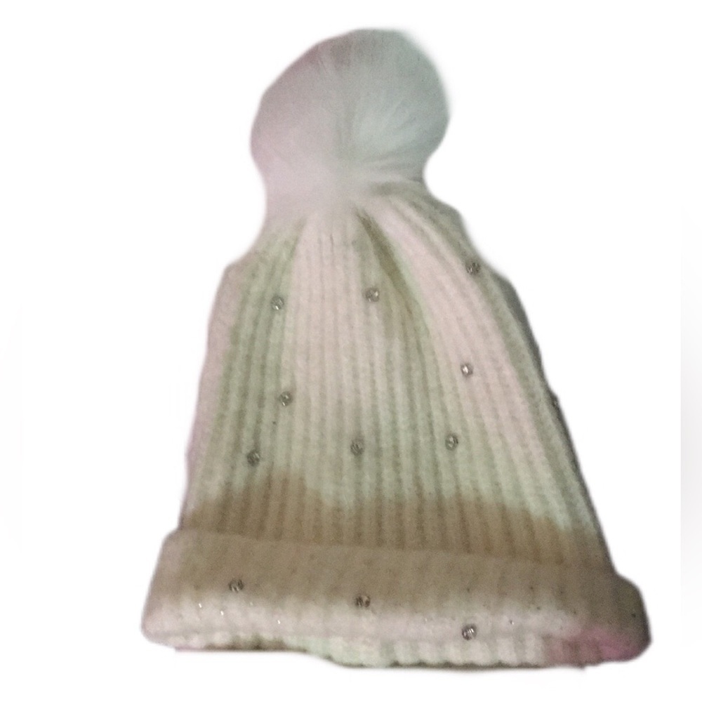 Cozy White Knit Pom-Pom Hat for Kids